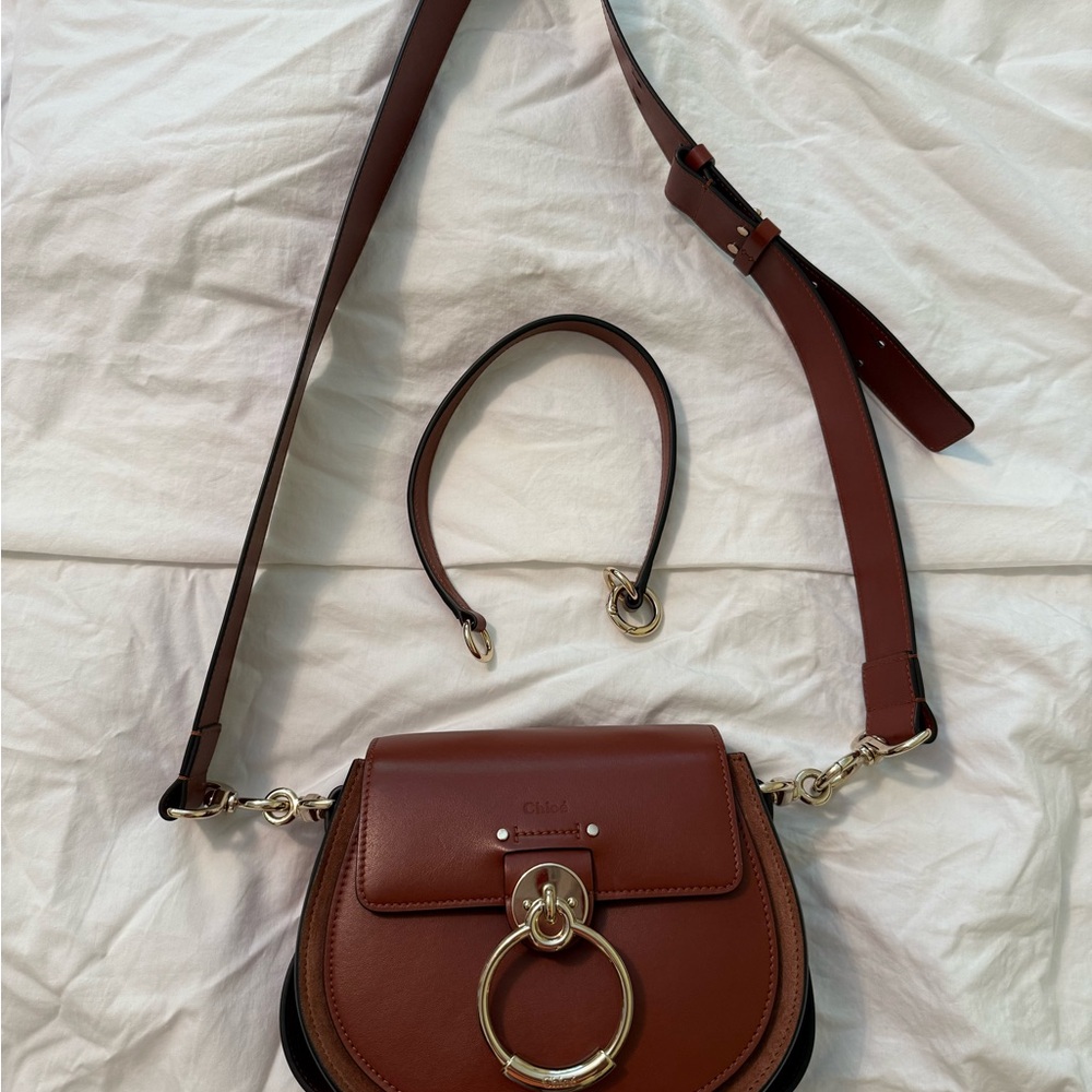 Chloe Tess Brown Leather Crossbody Bag